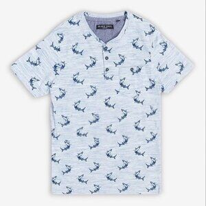 Brave Soul London- Henley Mako Shark short sleeve top​